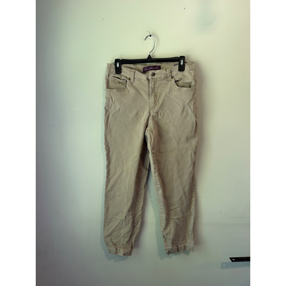 Gloria Vanderbilt Amanda Tapered Khaki Jeans Tan High Rise Size 10
